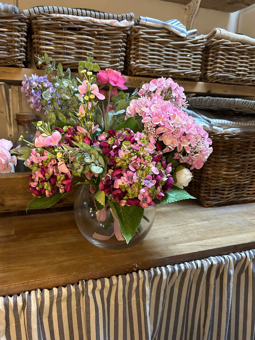 Spring summer bouquet with vase & free P&P