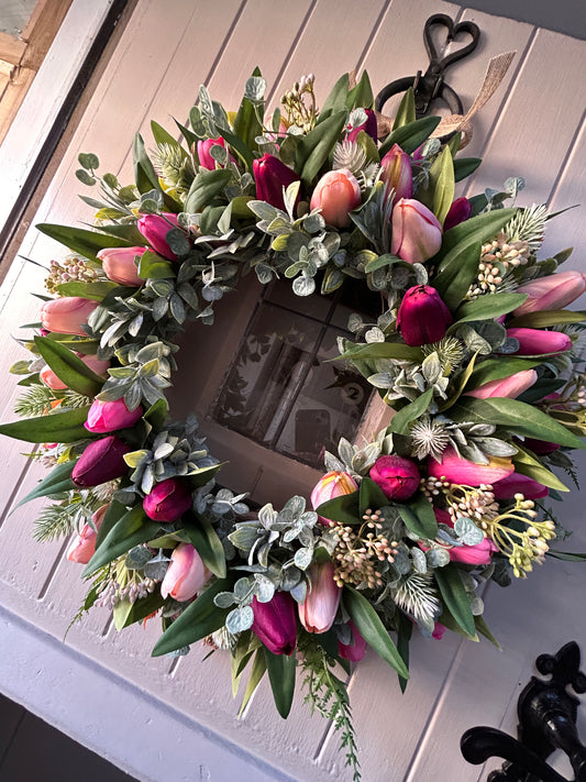 “JESSY” tulip faux wreath (FREE P&P)