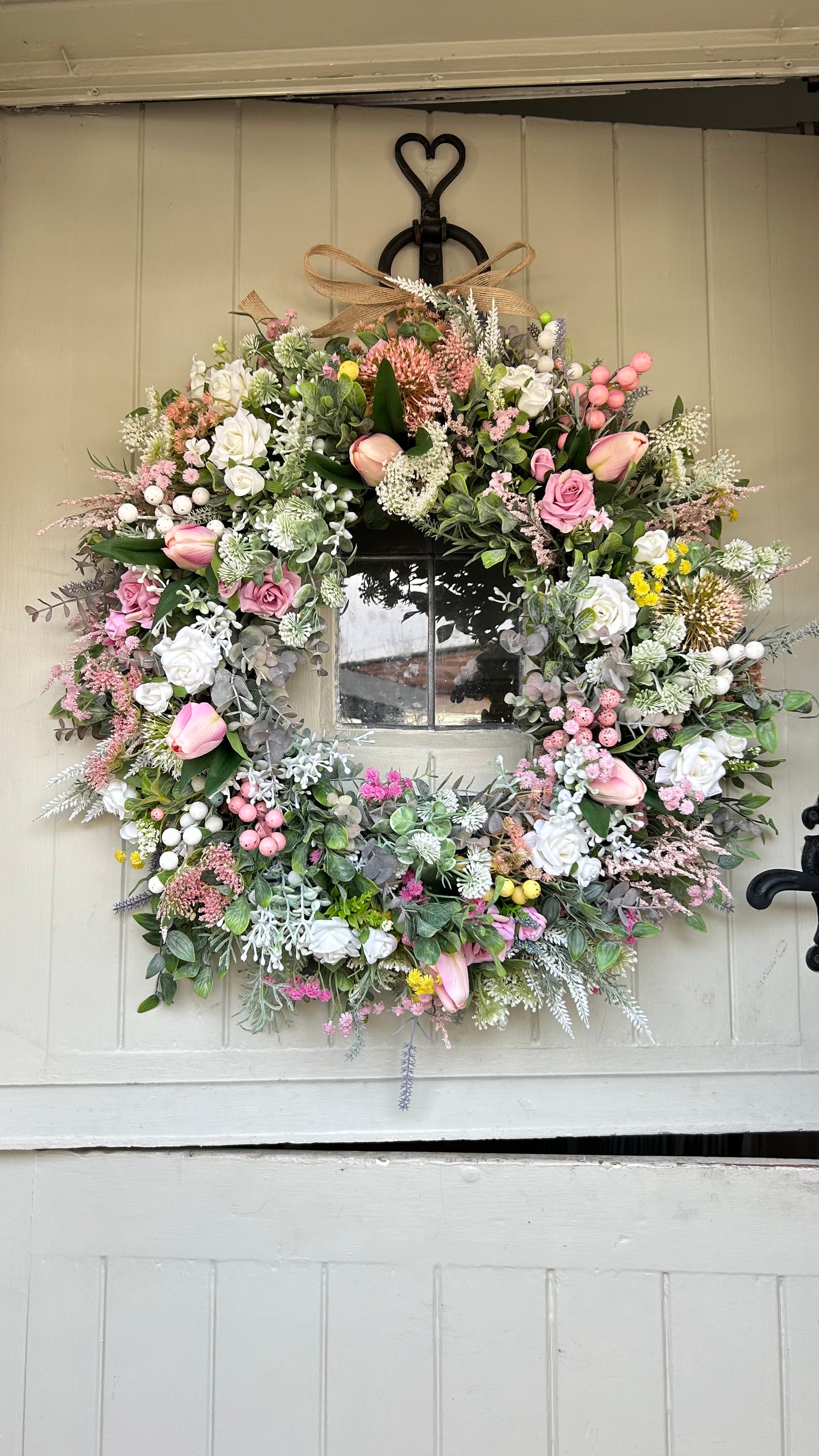 “FLO” spring/ summer faux wreath (FREE P&P