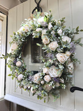 Load image into Gallery viewer, “CHELSEA” rose artificial wreath (FREE P&amp;P)
