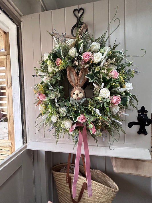 “BUNNY” natural faux wreath (FREE P&P (limited stock)delivery late Jan-feb