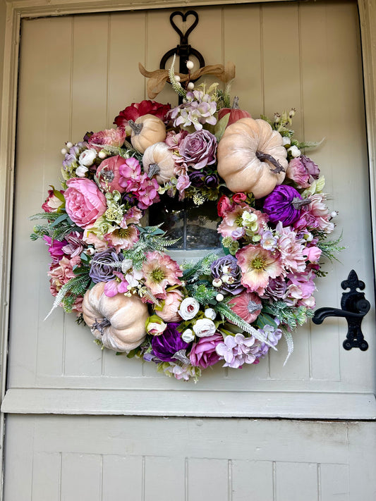 Lady Pearl Autumn ready to post  artificial wreath (FREE P&P)