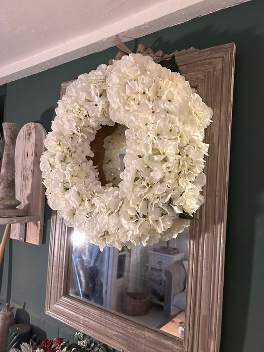 “EVIE” hydrangea faux wreath