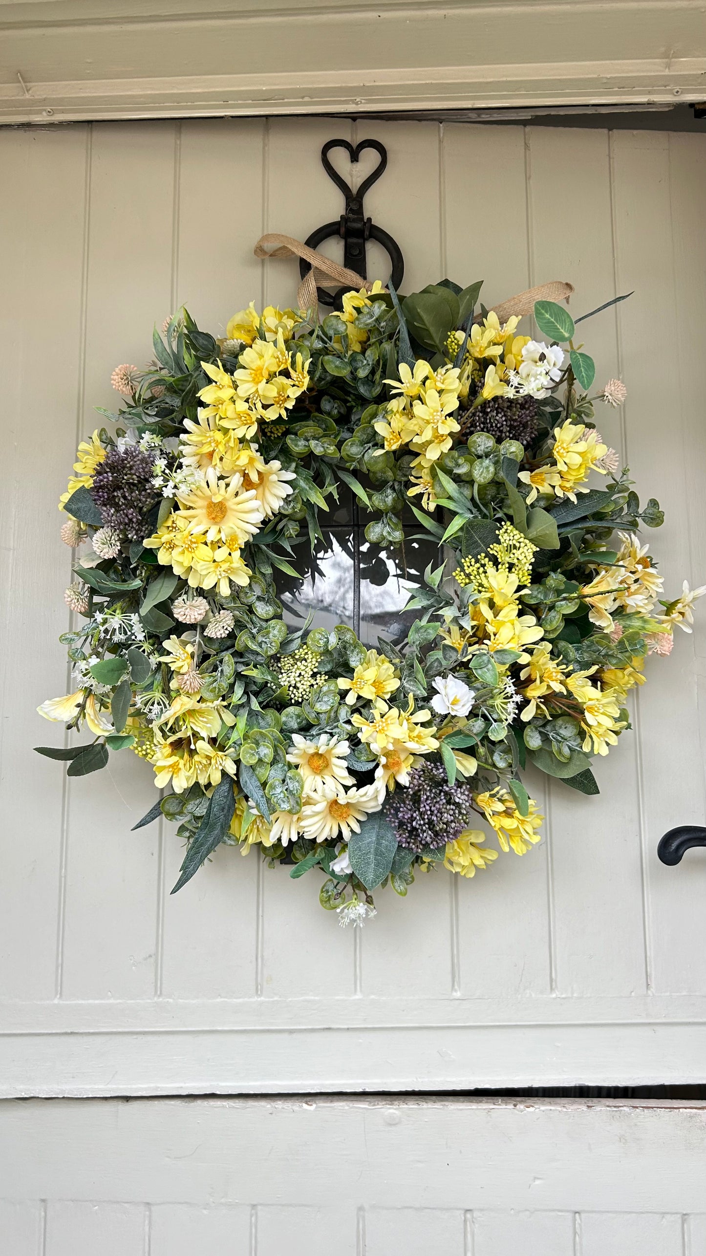 Spring yellow artificial wreath (FREE P&P)