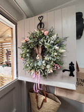 Load image into Gallery viewer, “BUNNY” natural faux wreath (FREE P&amp;P (limited stock )delivery late Jan-feb
