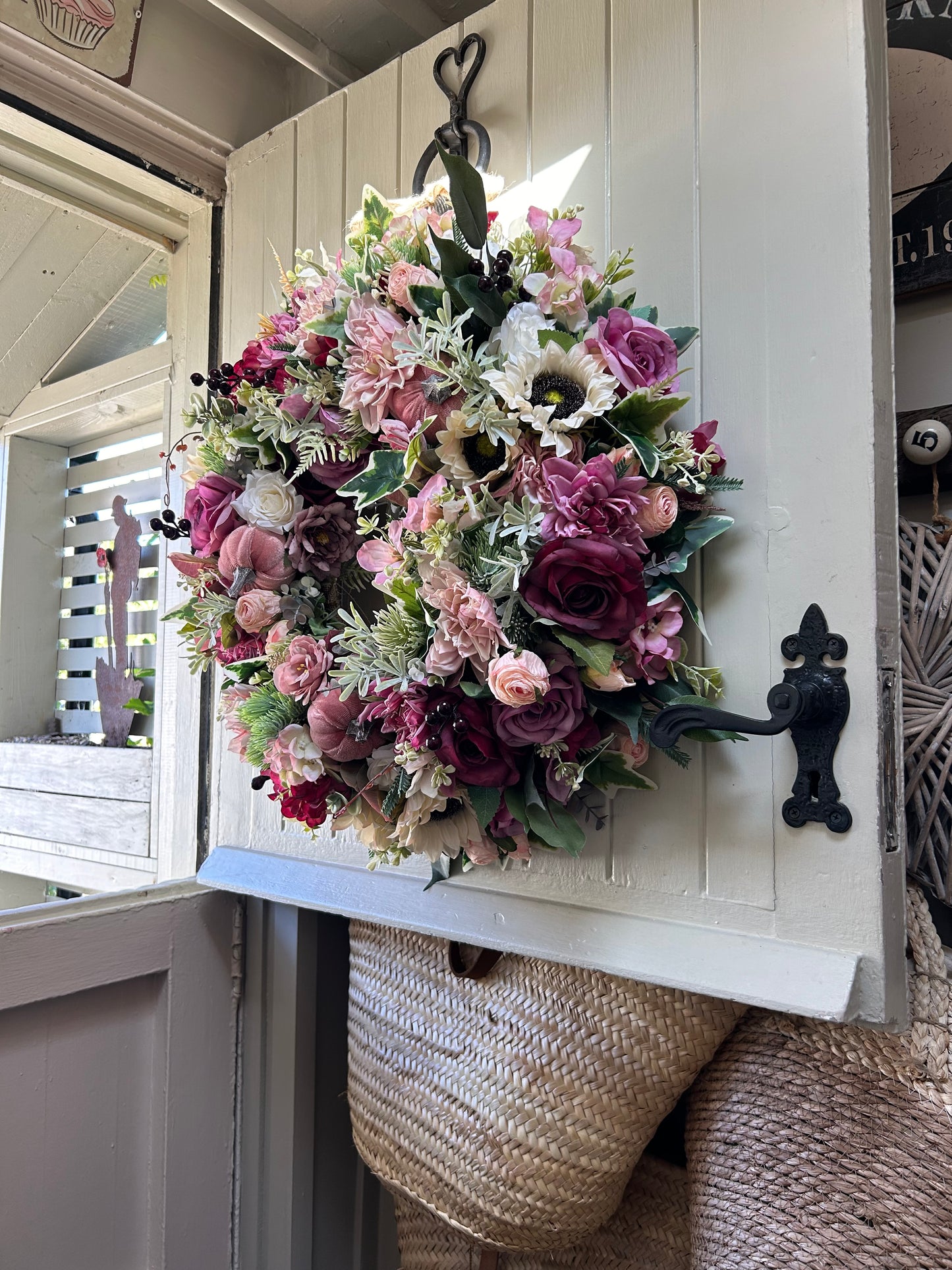 “JO” NEW autumn artificial wreath (FREE P&P)