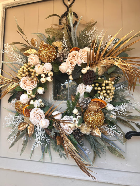 “GOLD SPICE” Christmas wreath (FREE P&P)