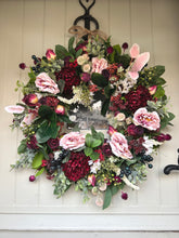 Load image into Gallery viewer, “MAGENTA” made to order for Jan, new for 2025 faux wreath (FREE P&amp;P
