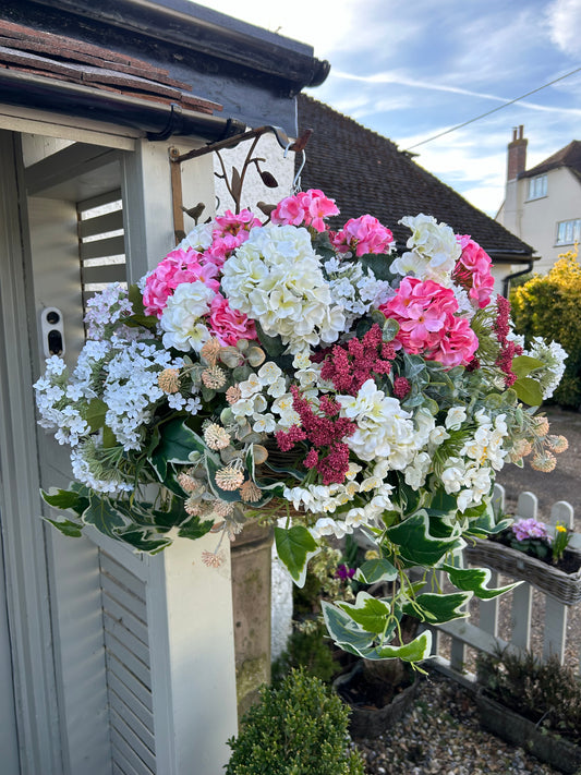 “ROSIE” Spring summer Luxury artificial hanging basket (FREE P