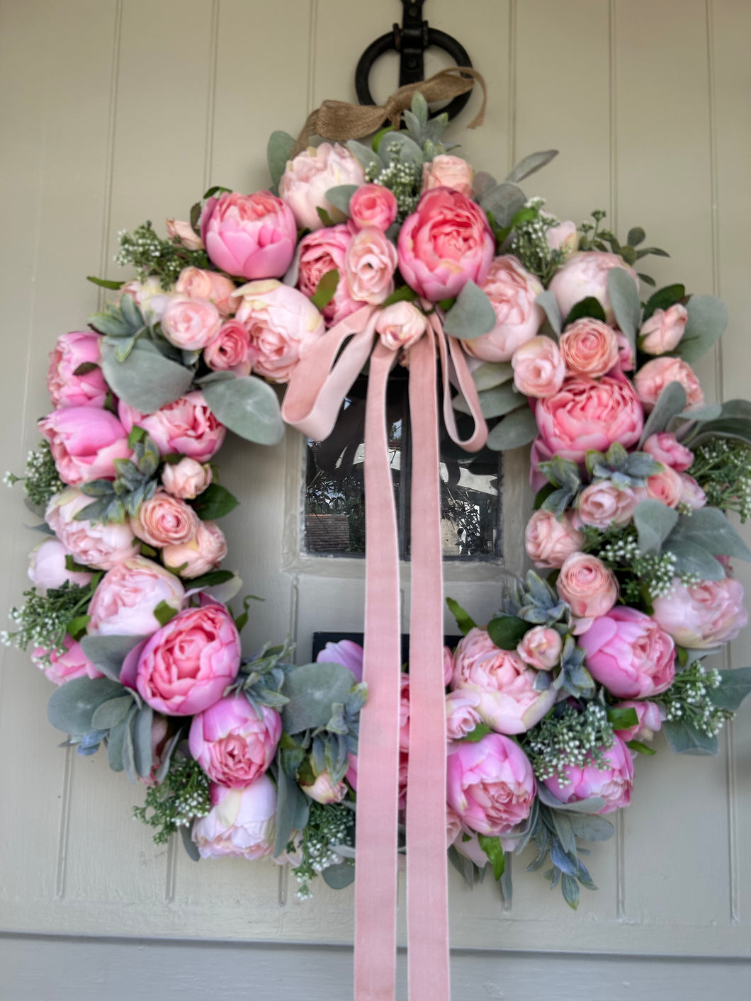 “PAISLEY PEONY” faux wreath free P&P