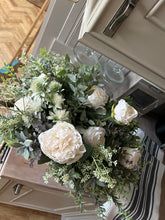 Load image into Gallery viewer, Dry touch rose RUSTIC TROUGH” luxury foliage and rose display (FREE P&amp;P)
