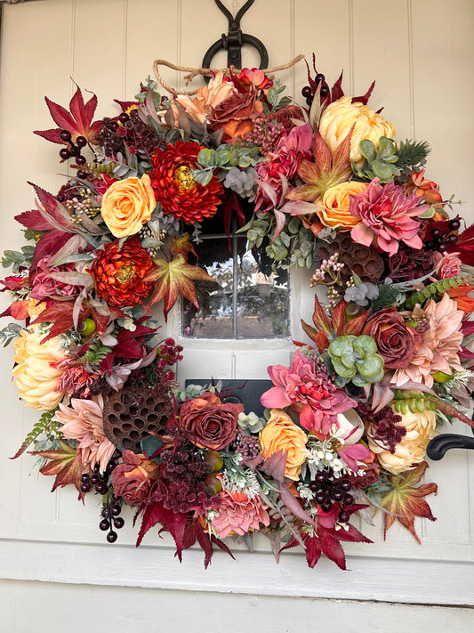 “JENNY” autumn artificial wreath (FREE P&P)