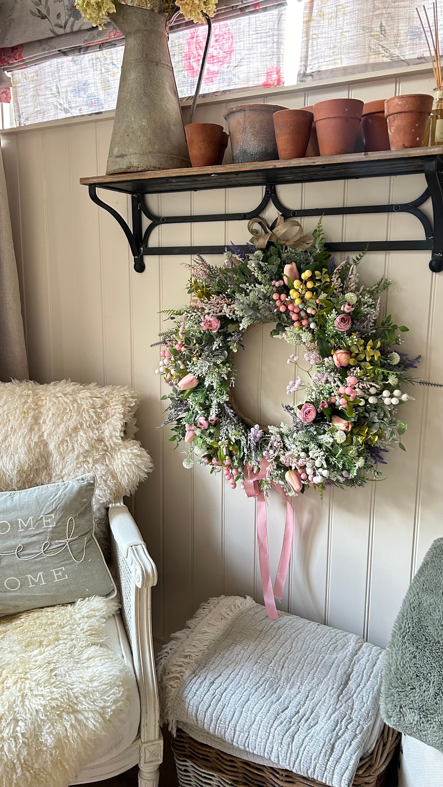 Spring surprise faux wreath (FREE P&P)
