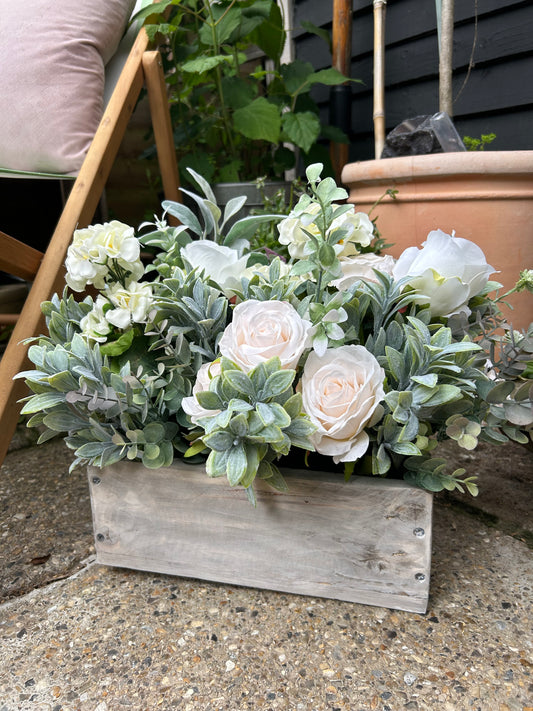 rustic wooden  (TROUGH FLOWER BOX) FREE P&P