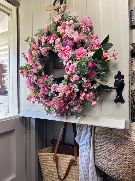 “LILLIE” spring summer wreath (FREE P&P)