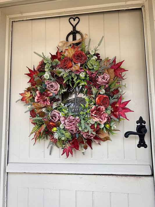 “LIZZIE” autumn artificial wreath (FREE P&P)