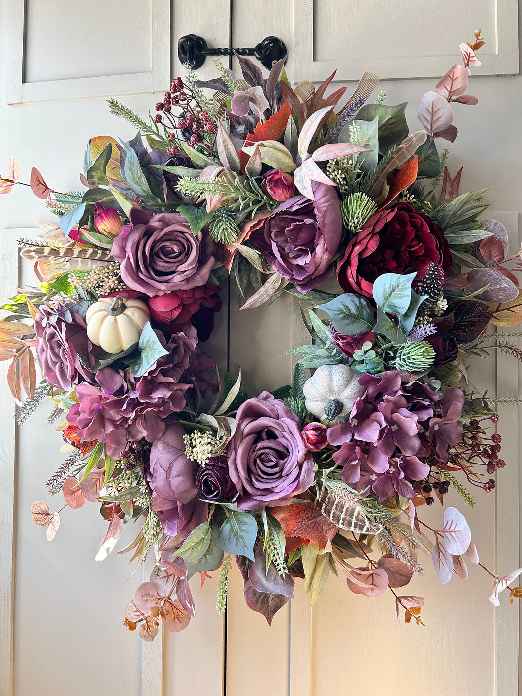 “MIDNIGHT LADY” artificial autumn and winter wreath (FREE P&P)