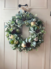 Load image into Gallery viewer, “GLENDA” autumn greens artificial wreath (FREE P&amp;P)
