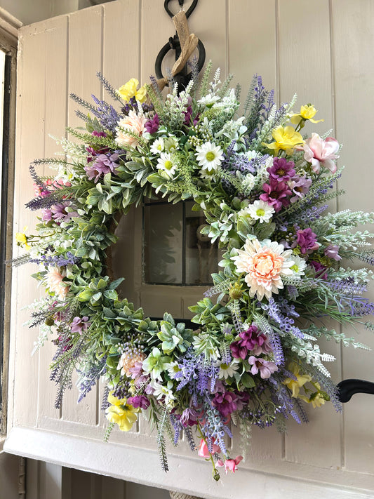 “MILLIE” SUMMER MEADOW” faux wreath (FREE P&P