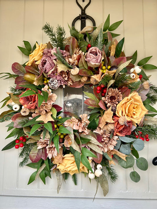 “HETTY” autumn artificial wreath (FREE P&P)