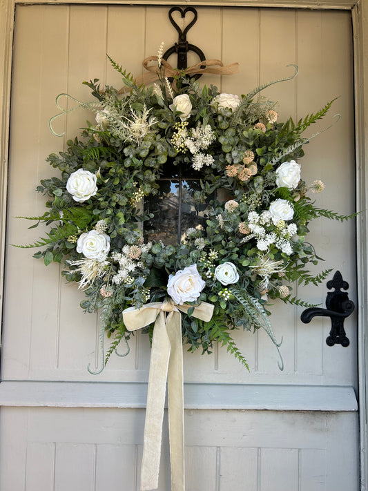 “YAZ” natural all year faux wreath (FREE P&P