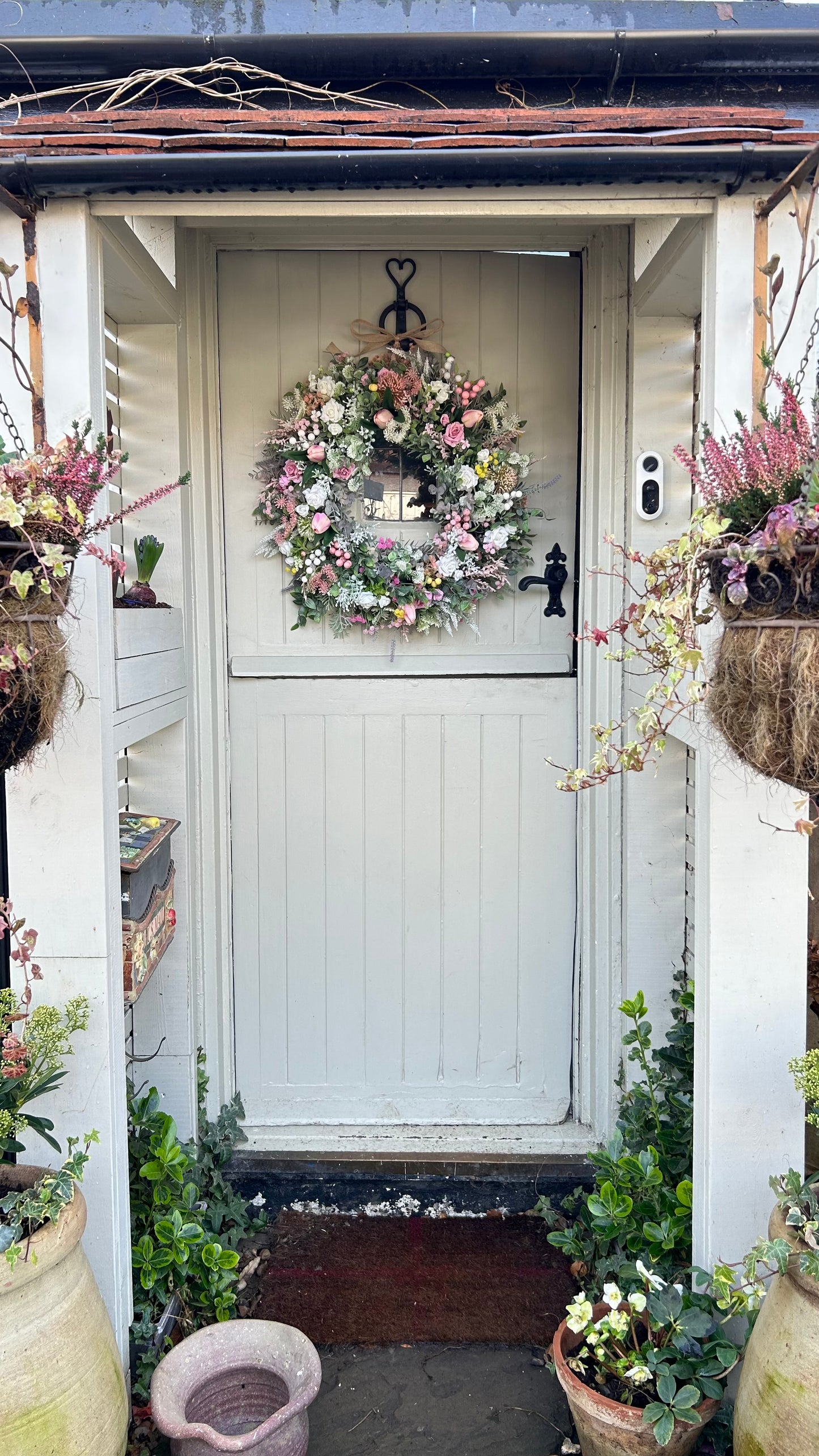 “FLO” spring/ summer faux wreath (FREE P&P