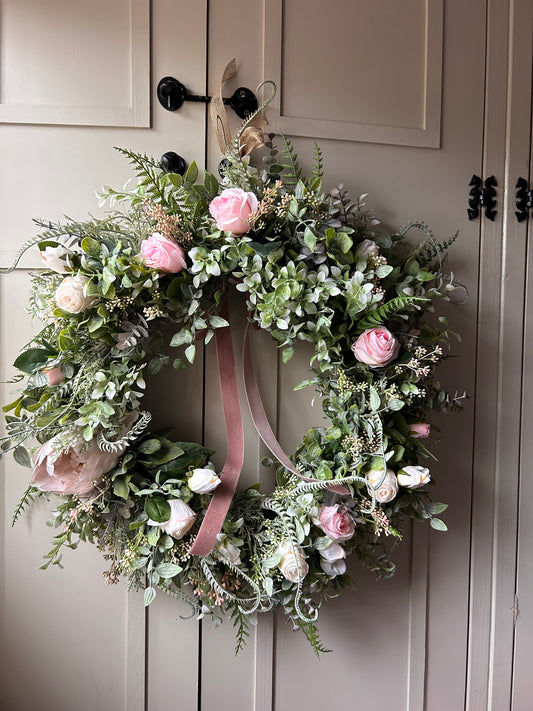 “AUDREY MOTHERS DAY” bouquet faux wreath (FREE P&P)