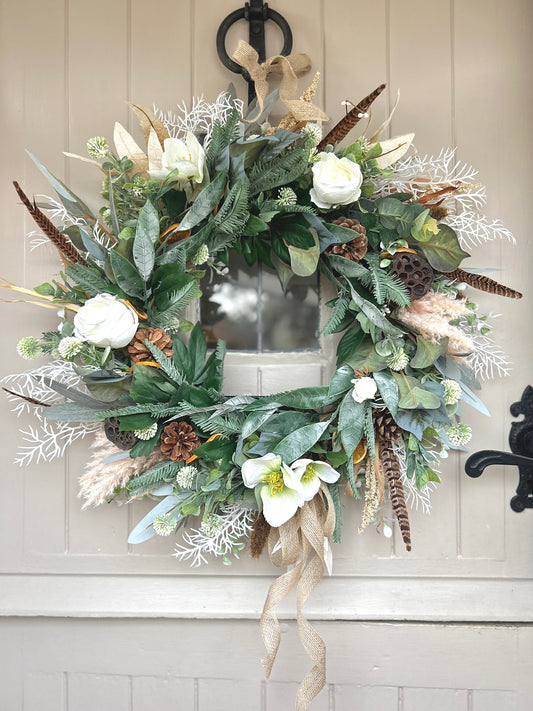 “COTSWOLD” winter artificial wreath (FREE P&P)