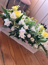 Load image into Gallery viewer, Spring summer Handmade wooden trough with inc floral display (FREE P&amp;
