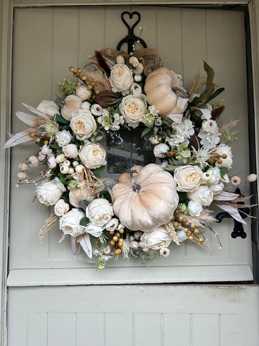 “BARLEY” Autumn ready to post  artificial wreath (FREE P&P)