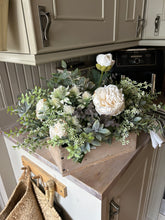 Load image into Gallery viewer, Dry touch rose RUSTIC TROUGH” luxury foliage and rose display (FREE P&amp;P)
