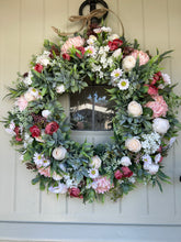 Load image into Gallery viewer, Strawberry’s and cream summer artificial wreath (FREE P&amp;P)
