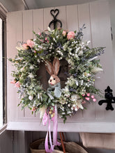 Load image into Gallery viewer, “BUNNY” natural faux wreath (FREE P&amp;P (limited stock )delivery late Jan-feb
