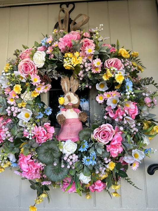“BUNNY” spring wreath limited addition wreath( free P&P)