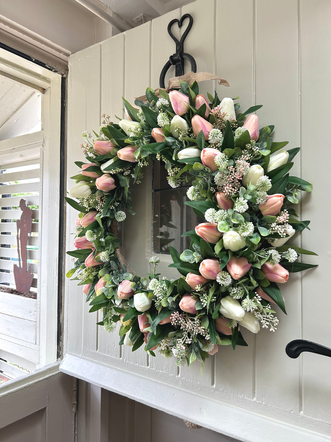 “JESSY” summer tulip faux wreath (FREE P&P