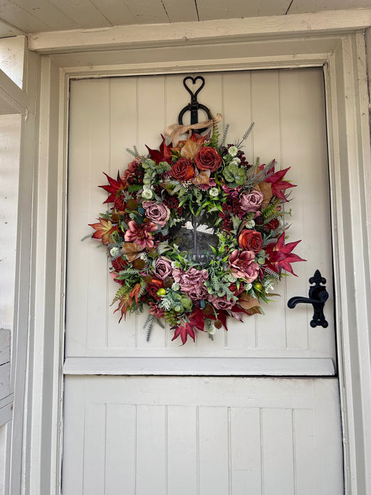 “LIZZIE” autumn artificial wreath (FREE P&P)