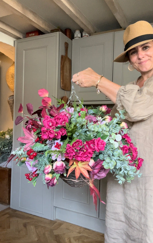 “FARLEIGH” Luxury artificial hanging basket (FREE P&P)