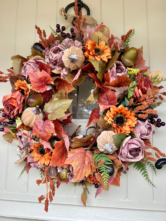“COUNTRY FARMHOUSE” limited addition autumn artificial wreath (FREE P&P)