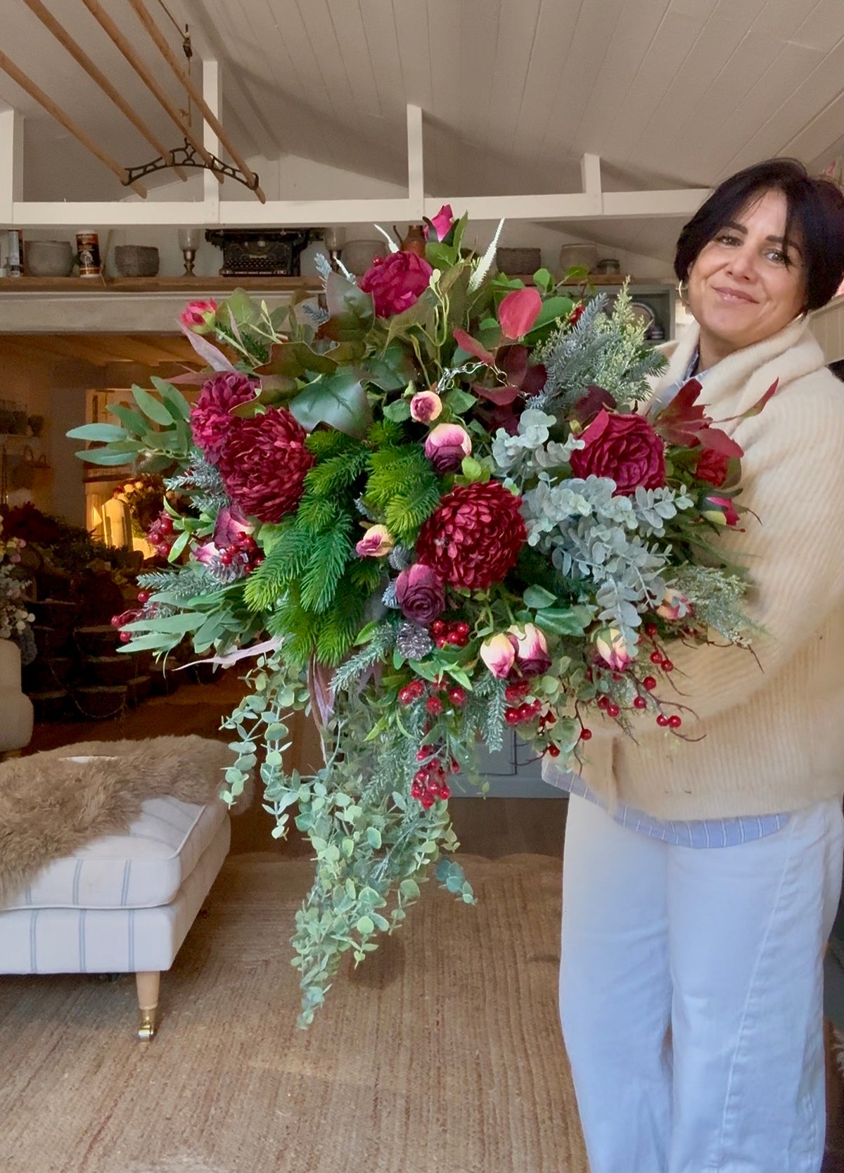 “RUBY” Luxury artificial hanging basket (FREE P&P) (Copy)