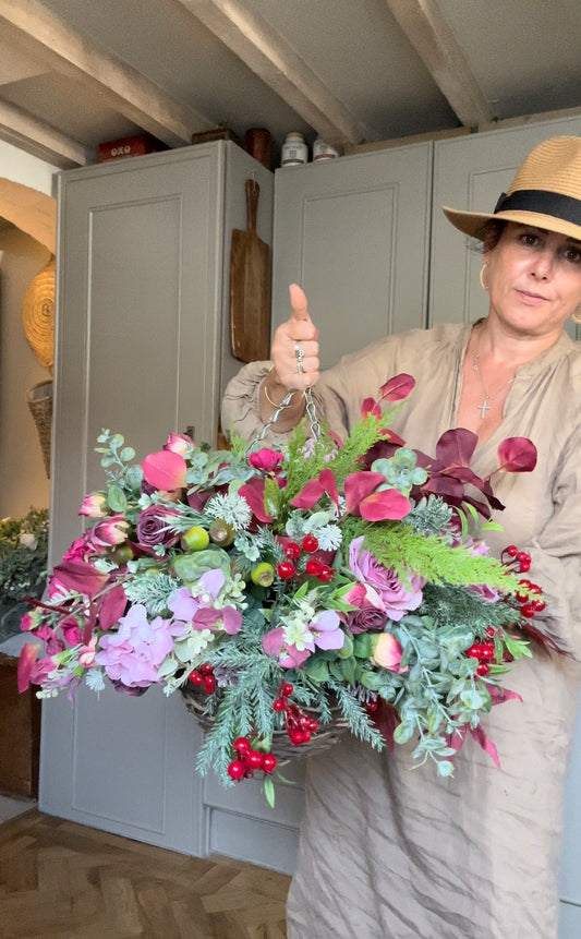 “FARLEIGH” Luxury artificial hanging basket (FREE P&P)