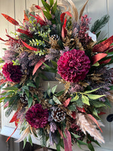 Load image into Gallery viewer, “RUBY” winter artificial wreath (FREE P&amp;P)
