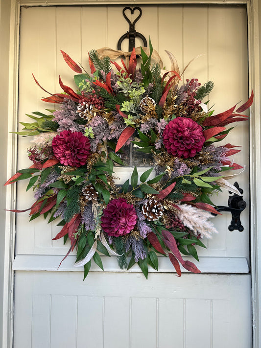 “RUBY” winter artificial wreath (FREE P&P)