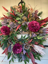 Load image into Gallery viewer, “RUBY” winter artificial wreath (FREE P&amp;P)
