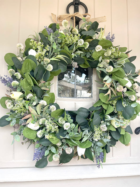 “LUNA” lilac faux wreath (FREE P&P)