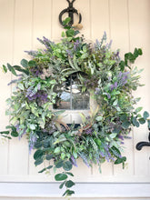 Load image into Gallery viewer, “COTTAGE LAVENDER” faux wreath (FREE P&amp;P)
