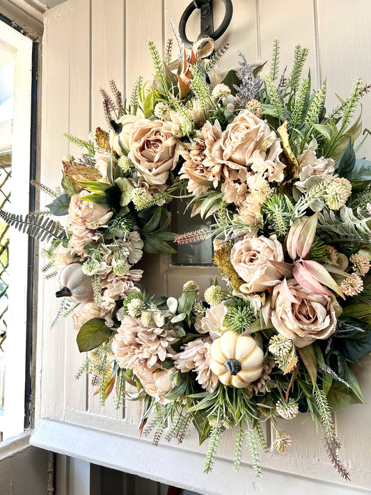 “AUTUMN OATS” artificial wreath (FREE P&P)