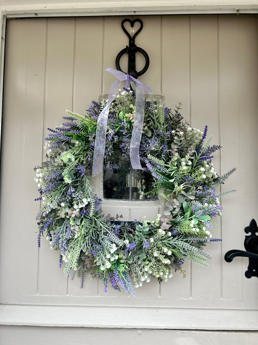 “LILAH” lavender faux wreath (FREE P&P)
