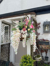 Load image into Gallery viewer, Mixed artificial flower hanging basket (FREE UK P&amp;P)
