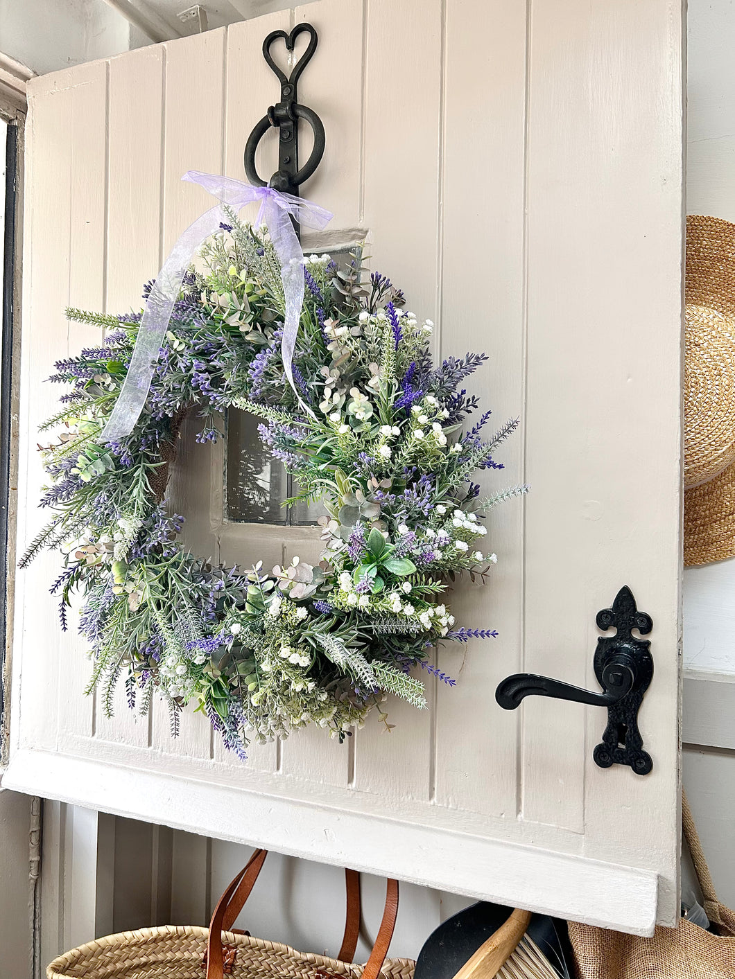 “LILAH” lavender faux wreath (FREE P&P)