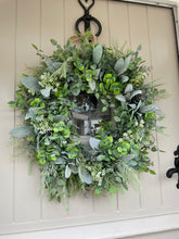 Load image into Gallery viewer, “EVERGREEN” farmhouse faux wreath
